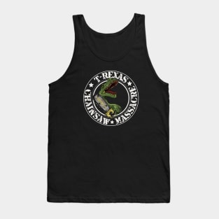 T-rex, T-rexas chainsaw massacre, dinosaur horror parody Tank Top